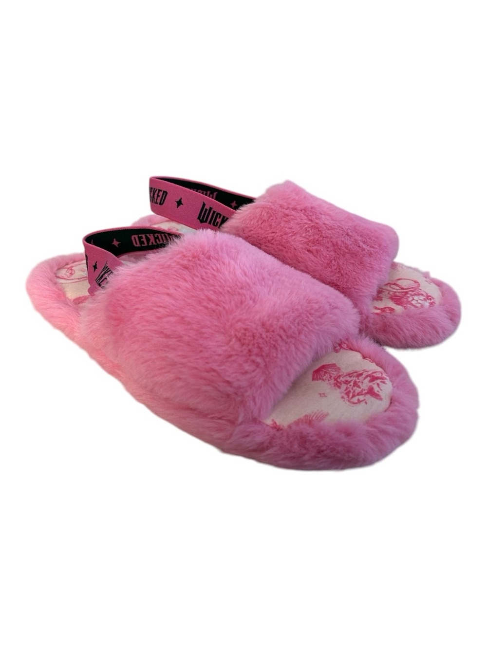 Katie Kime Wicked Pink Plush Slide Slippers